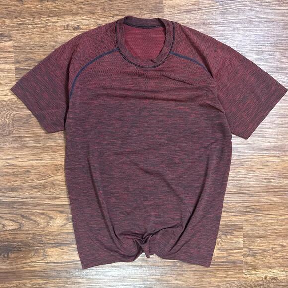 Lululemon Vent Tech red/black lightweight workout gym tshirt mens Medium - Picture 1 of 7